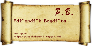 Püspök Bogáta névjegykártya